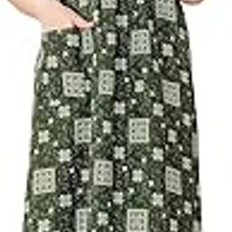 Pure Cotton Embroidery Nighty for Women's | Night Gown | Nighty | Nightdress | Maxi | Sleepwear | Jaipuri Nighty | Nighties | Cotton Night Gown with a Pocket and Adjustable Knot (Size Free)-image-14
