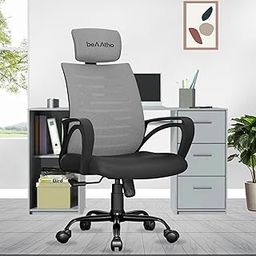 beAAtho® Verona Mesh High Back Ergonomic Home Office Chair | 3-Years Limited Warranty by beAAtho, Tilting & Height Adjustable Mechanism, Heavy Duty Metal Base | Ideal for Office Work & Study (Grey)-image-85