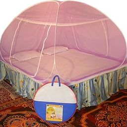 Healthy Sleeping Foldable Polyester Double Bed Mosquito Net (Voilet)-15
