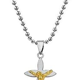 Christmas Gift Lord Holy Jesus Cross Christ Crucifix Gold and Silver Stainless Steel 01 Necklace Pendant for Men and Women-image-79