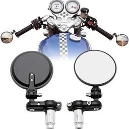 0TO6 Universal Bike ROUND Folding Mirror Glass Bar End Rear View Mirrors Motorcycle Handlebar Side View Mirrors for - All Bike & Motorcycle-image-29