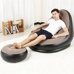 Shinrai Inflatable Recliner Sofa for Ultimate Relaxation | Inflatable Lounge Chair with Footstool, Durable Material, Lightweight & Portable, Ideal for Home, Office-image-38