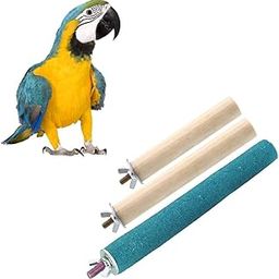 Sage Square Normal & Sand Perch Combo of 6, 8 & 10 inches Natural Wood Rough Sand Perches Grinding Nail | Playstand, Training, Cage Accessories |Finches, Parrot, Budgies, Cockatiels (Pack of 3)-16