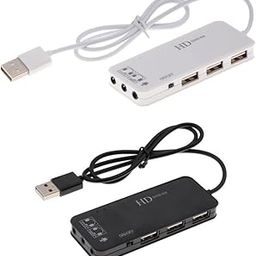 Enakshi USB2.0 Hub 3Ports USB Sound Card 2 in 1 External Stereo Audio Mic Adapter|Collectibles-picture-29