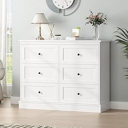 Home & Goods International 6-Drawer Chest of Drawers - Versatile Storage Cabinet for Bedroom, Living Room, Study, Hallway & TV Unit (White, 36"x16"x35" Inch)-14