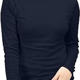 Women's Turtleneck Long Sleeve Shirt Slim Fit Thermal Base Layer Tops-image-59
