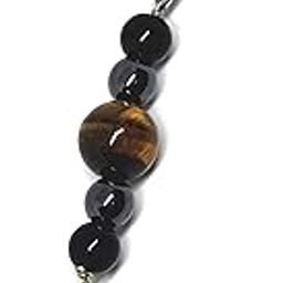 Natural Triple Protection Black Obsidian Tiger Eye And Hematite Buddha Crystal Key Chain Key Ring For Chakra And Reiki Healing-26