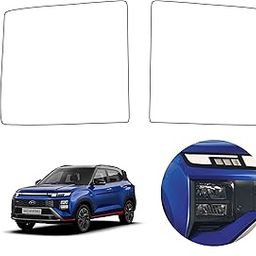 10H2 Headlight Anti-Rain Guard | Self-Adhesive Tempered Glass | Car Accessories | Waterproof Anti-Fog Stickers | Safe From Scratch | Compatible With Hyundai Creta | Pack 1-image-6