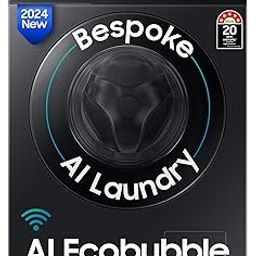 Samsung 12 kg, 5 Star, AI Control, Super Speed, Wi-Fi, Hygiene Steam with Inbuilt Heater, Digital Inverter, Fully-Automatic Front Load Washing Machine (WW12DB8B54GBTL, Black)-12