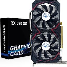ZER-LON Radeon RX 590 8GB GME Graphics Card, 2304SP GDDR5 256 Bit PCIE 3.0X16 Computer Gaming Gpu, Dual Freeze Fans Video Card with HDMI/DP/DVI Ports Support 8K-30