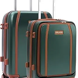 fur jaden The Wayfarer Polycarbonate Travel Luggage Suitcase with 8 StealthTech Silent Shock Absorbing Wheels, TSA Lock & Aviation Grade Telescopic Trolley (Forest Green, TechPro Set)-picture-22