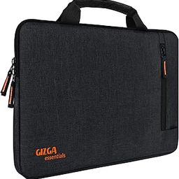 Gizga Essentials 14.1 Inch Laptop Sleeve Case Cover Pouch Bag with Handle & Front Pocket| Slim & Water-Resistant Nylon Fabric with Shockproof Foam Padding, Soft Lining & Premium Zipper Closure (Black)-picture-4