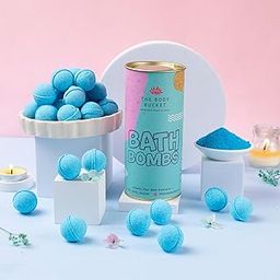 THE BODY BUCKET Mini Bath Bomb - Pastel Blue (10 Grams Each -Pack of 15)|Natural And Handcrafted With Aromatic Fragrance|For Fizzes Spa & Pedicure|Perfect Bath Gift Set for Kids, Men & Women-image-77