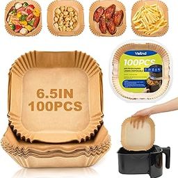 vailnd 100PCS Air Fryer Paper Liners Disposable 100PCS Non-Stick Air Fryer Parchment Paper, Food Grade Baking Paper for Baking Roasting Microwave-image-86