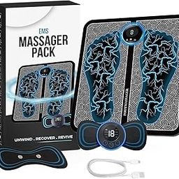 SONORO KATE Wireless Electric EMS Foot and Body Massager – Pain Relief Massage Machine with 8 Modes & 19 Intensity Levels – Rechargeable, Portable, Folding Automatic Device for Legs, Body, and Hand Therapy (FOOT AND BODY MASSAGER)-image-69