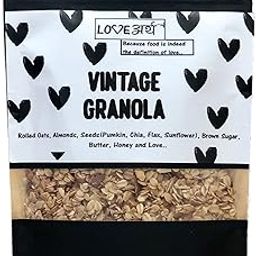 LoveArth - Vintage Granola | Oats, Almonds, Seeds Muesli - High Protein Breakfast Cereal | Made with Love - Sugar Free Cereal - 250Grams Travell Pack-picture-11
