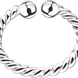via mazzini 92.5-925 Sterling Silver No Piercing Clip On 'Coiléa' Twisted Nose/Septum Ring for Women and Girls (NR05149) 1 Pc-picture-30