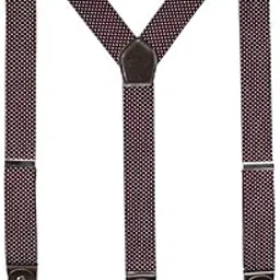 chuongkaiye Men's Y Back Elastic Suspenders with 3 Metal Clips Wine Red Printed Adjustable Braces-picture-29
