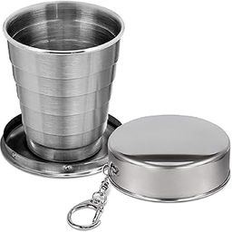 Winberg Portable Collapsible Stainless Steel Travel Cup with Keychain, Foldable Design GLS-picture-13