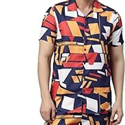 Men's 100% Rayon Cotton Digital Printed Casual Homewear Set Floral Night Suit-picture-11