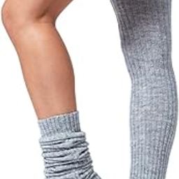 1 Pair Woolen Leg Warmers Women Winter Warm Fur Long Leg Warmers Over Knee High Footless Socks Pack Of 1-image-85