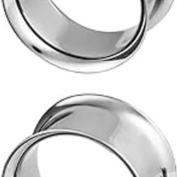 12G-2 Inch Surgical Steel Mirror Finish Double Flared Tunnel Plug Earrings (Pairs)-image-83