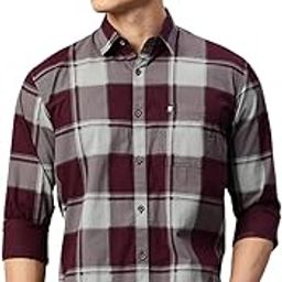 Stylish Slim Fit Cotton Spread Collar Checked Casual Shirt-image-4