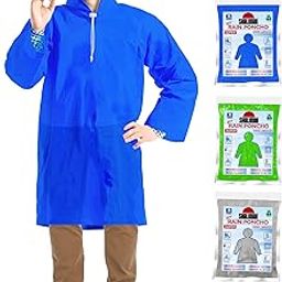 Shalimar Casual Style, Unisex Outdoor Rain Poncho for Adult,Multi Use, Waterproof, Lightweight, Reusable & Packable,Multicolour, One Size Fits Most(Pack Of 3 Pieces)-image-67