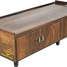 CASPIAN Engineered Wood Single Bed with Legs (Brown) | Portable & Compact Size | Multipurpose Divan Walnut Finish Bed | with Side & Upper Storage Box | Furniture for Home, Living Room & Bedroom-image-89