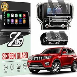 ZEIR Screen Protector [3 PACK] Compatible With MAHINDRA SCORPIO N 2025 | Z4 Z6 Z8 Z8L | 8 Inch Infotainment, Instrument Display & AC Cluster Guard | Scratch SCORPION 2022 - Running Accessories [Not Tempered Glass]-image-2
