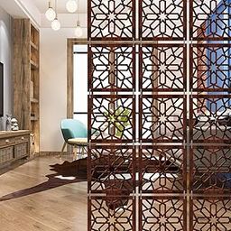 OLIVE TREE Room Partitions Hanging Room DIY Divider Panel Modern Hanging Screen Partition for Decorating Bedding, Dining, Study and Sitting Living -Room, Hotel - Walnut-7010-image-15