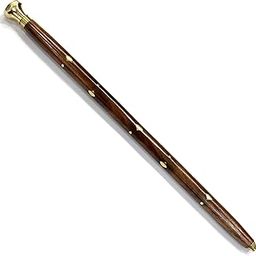 Walking Rule Swagger Decorative Wooden Stick with Brass Inlay Design Walking Swagger Stick Steampunk Gears 22 inch with Brass Cap Diamond on Top-26