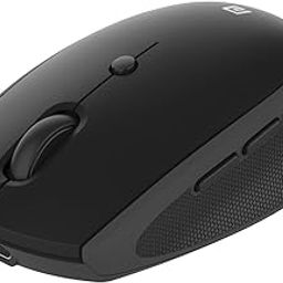 Portronics Toad III Wireless Mouse with Bluetooth & 2.4 GHz Dual Connectivity, Rechargeable, 6 Buttons, Adjustable DPI, Silicon Grip & Ergonomic Design for PC, Laptop, Mac (Black)-1
