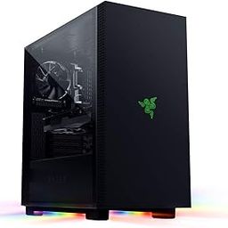 Razer Tomahawk ATX Mid-Tower Gaming Case: Dual-Sided Tempered Glass Swivel Doors, Ventilated Top Panel, Chroma RGB Underglow Lighting, Built-in Cable Management, Classic Black-RC21-01420100-R3M1-15