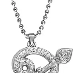 m men style Tamil Om Murugan Vel Subramanya Swamy Kavach Sakthi Silver Stainless Steel Pendant Necklace for Unisex-picture-9