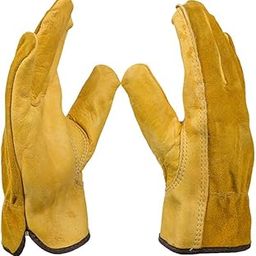 LOOM TREE® Leather Work Gloves Motorcycle DIY Yardwork Construction M | Decorative | Vintage | Retro | Collector's Item-image-84