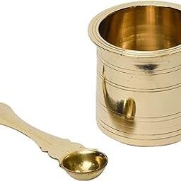 Bhimonee Decor Brass Panchpatra with Achamani – Traditional Pooja Water Vessel (2.4 Inches, 170gm)-image-6