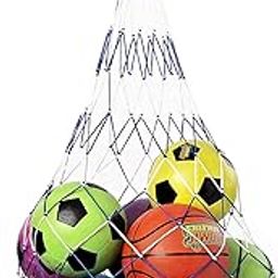 Layan Football Carry Net (12 to 14 Balls) Color May Vary | Nylon Mesh Ball Carry Net Bag for Volleyball Basketball Football Outdoor Sports Equipment-picture-4