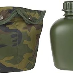 MARGAUX Outdoor Camping/Hiking/Trecking Military Canteen Plastic Bottle with Pouch- Green, Jungle Camo (1 Liters)-image-31