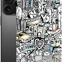 AtOdds Mobile Skin Sticker Wrap | Compatible for iPhone 16 PRO | Scratchproof Matte Finish | Full Coverage for All Sides & Camera Protection (Graffiti 26)-picture-11