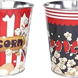 GLISTENDECOR Metal Storage Bucket Set of 2 | Tin Containers for Kitchen, Office & Craft Room | Popcorn & Movie Snacks Storage Box | Durable Kitchenware | Ideal for Gifting on All Occasions-image-30