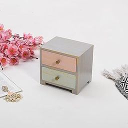 CRAFT MITRA Multicolor Chest of Vertical Drawer | Outside Color Silver | Wood Free Chest of 2 Premium MDF Drawers Storage Cabinet for Living Room Bedroom Office Storage Kitchen-image-6