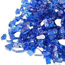 GASPRO 35-Pound Fire Glass – 1/2 Inch Reflective Tempered Fireglass with Fireplace Glass and Fire Pit Glass, Cobalt Blue Reflective-image-74