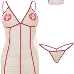Women's Nurse Roleplay Cosplay Costume with Head Band-image-32