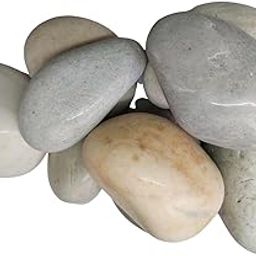 Foodie Puppies 2kg River Stone Decorative Polished Pebbles for Aquarium, Landscaping, Plants, Terrarium, Garden Pots & Multi-Purpose Pack Mixed Sizes Including Small, Medium & Large Size Pebbles-image-79
