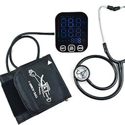 Dishan Digital Arm Pressure Checking Monitor with USB Port & LED Display & Classic AL Stethoscope, Apparatus Bp Monitor (Black)-0