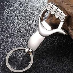 Multifunctional Metal Key Chain Thumbs Up Hand Bottle Opener Key Ring Silver-image-42