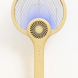 KEDAR SA-FM1 3-in-1 Rechargeable Mosquito Swatter Bat with Lamp & Built-in Fan | Handheld & Standable | Lithium Battery Powered | Beige-27