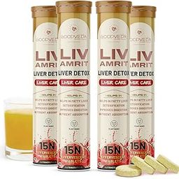 Goodveda Liver Detox Effervescent | 60 Tablets Fizzy Water with 8 Ayurvedic Herbs for Healthy Liver Function and Blood Sugar Regulation - Pack of 4-image-81