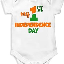 My First Independence Day | My 1st Independence Day Printed Cotton Unisex Kids Romper for Baby Boys & Girls - 03-image-25